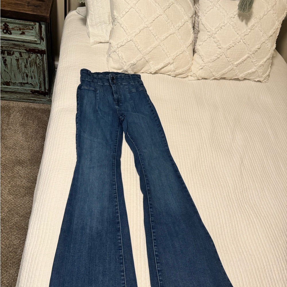 We The Free Dark Blue Flare Jeans